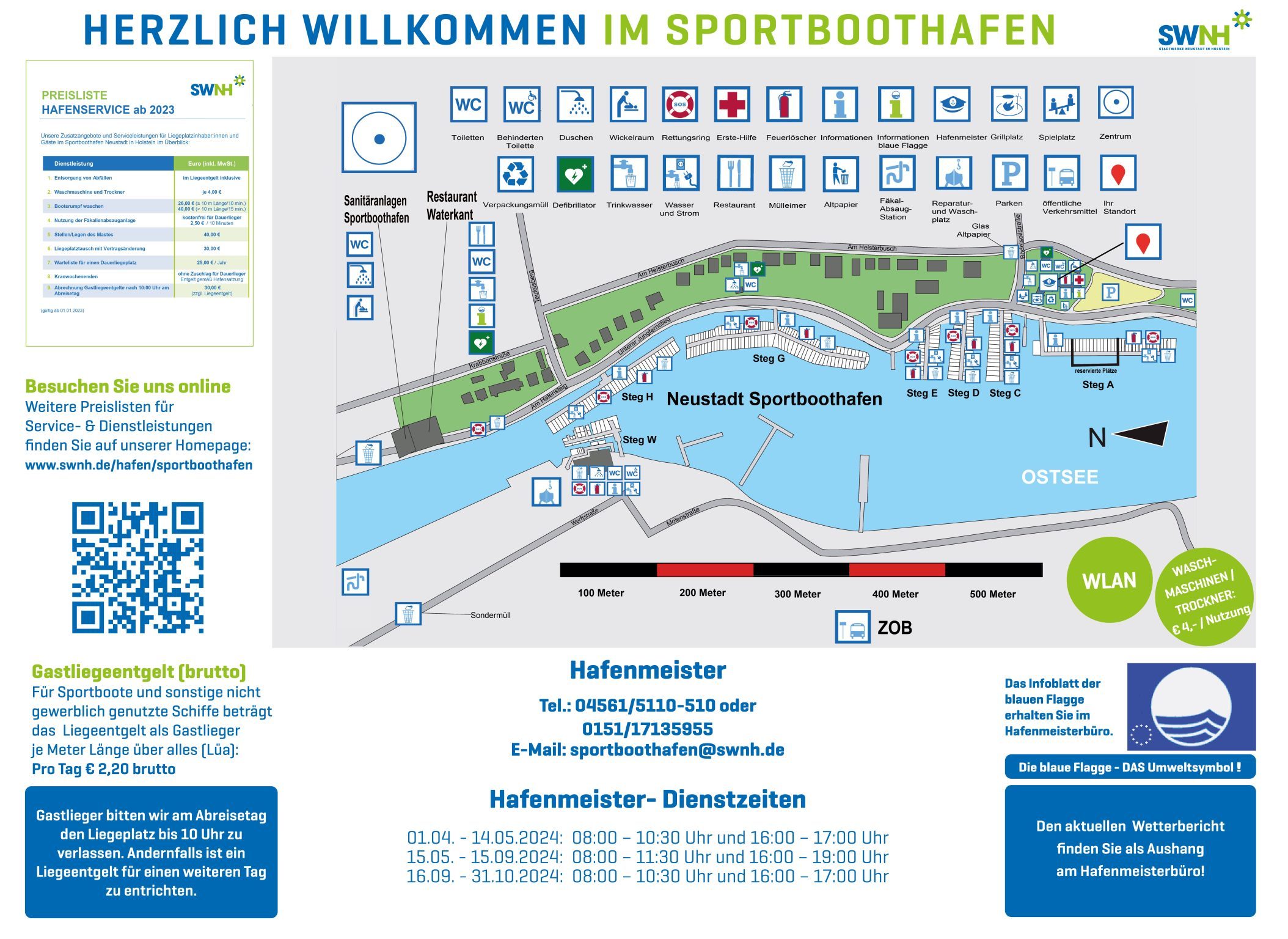 Hafenkarte Sportboothafen Hafenmeisterbüro 2025